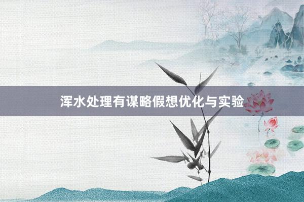 浑水处理有谋略假想优化与实验